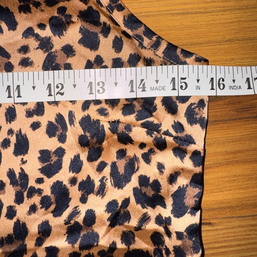 NWT Adore Me Leopard Slip Dress Mob Wife Bombshell Satin Animal Print Maxi - Picture 8 of 9